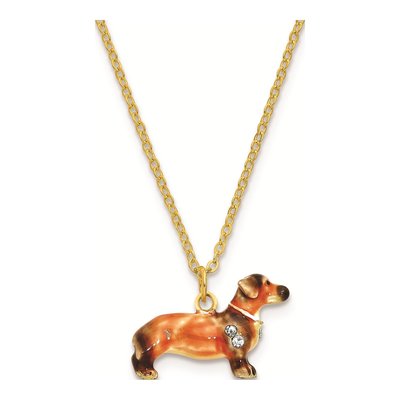 Pewter Dachshund Trinket Box & Necklace Set – view 4
