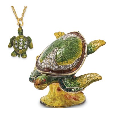 Sea Turtle Trinket Box with 18" Necklace – view 4