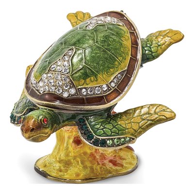 Sea Turtle Trinket Box with 18" Necklace