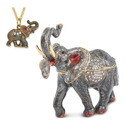 Elephant Trinket Box with 18" Necklace – view 4