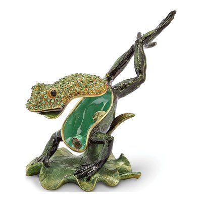 Pewter Frog Trinket Box with 18" Necklace – view 2