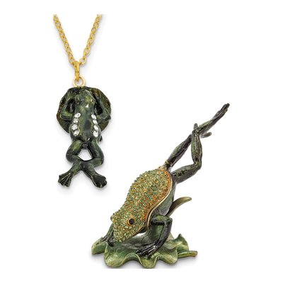 Pewter Frog Trinket Box with 18" Necklace – view 4