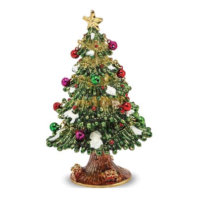 Deck the Halls Christmas Tree Trinket Box & Necklace