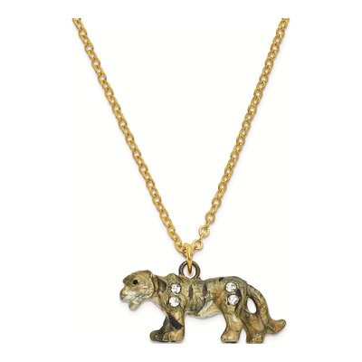 Bengal Tiger Pewter Trinket Box with Necklace – view 3