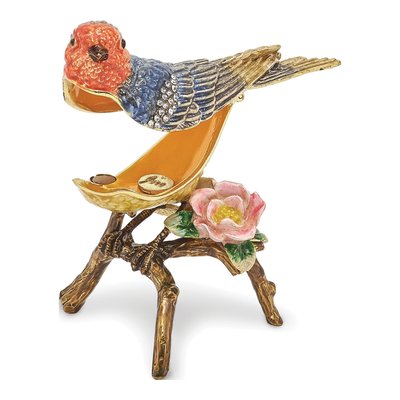 Bejeweled Bluebird Trinket Box with Necklace – view 2