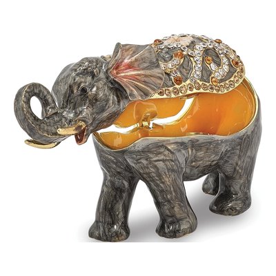 Pewter Elephant Trinket Box & Necklace Set – view 2
