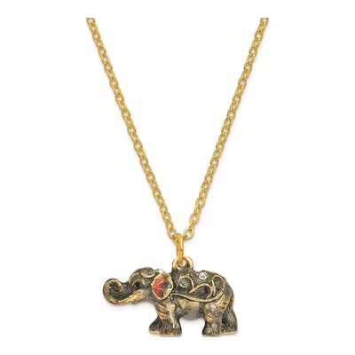 Pewter Elephant Trinket Box & Necklace Set – view 3