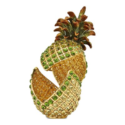 Bejeweled Pineapple Trinket Box with 18" Necklace – view 2