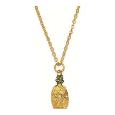 Bejeweled Pineapple Trinket Box with 18" Necklace – view 3