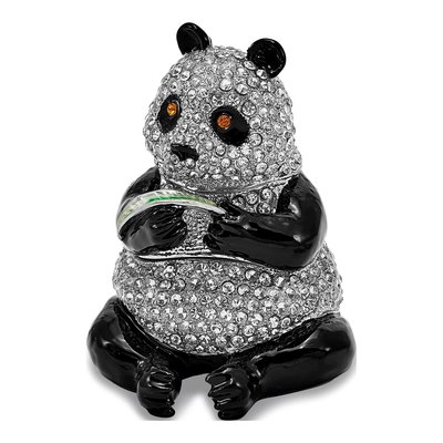 Pewter Panda Trinket Box with 18" Necklace