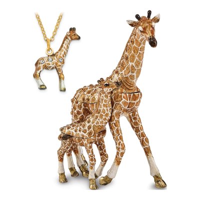 Pewter Giraffe Trinket Box & 18" Necklace Set – view 8
