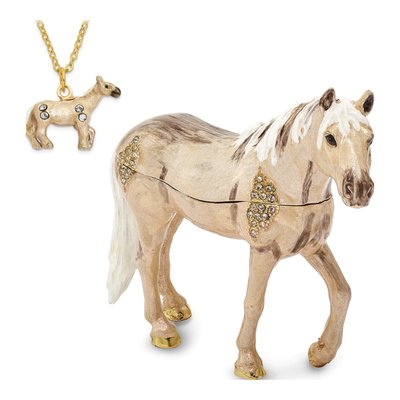 Pewter Pony Trinket Box & 18" Necklace Set – view 4