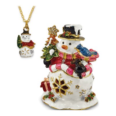 Holly Jolly Snowman Trinket Box & Necklace Set – view 4