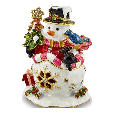 Holly Jolly Snowman Trinket Box & Necklace Set