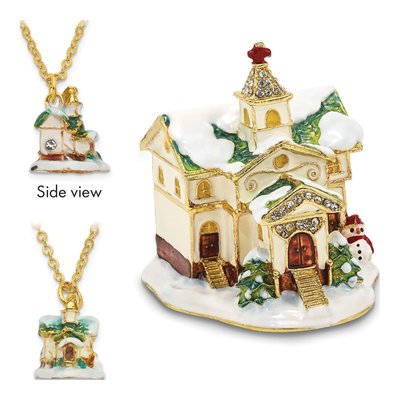 Rejoice Winter Church Trinket Box & Necklace Set – view 5
