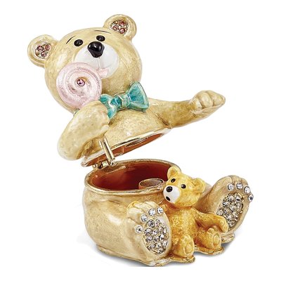 Teddy Bear Trinket Box & 18" Necklace Gift Set – view 2