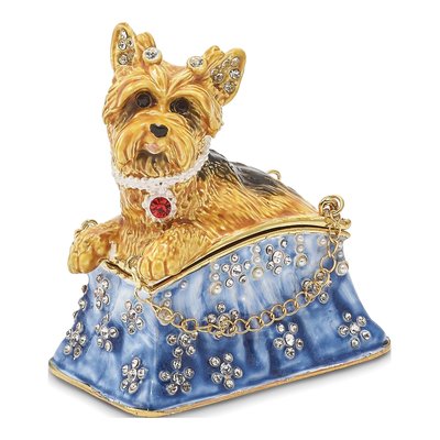 Yorkie Trinket Box & 18" Necklace