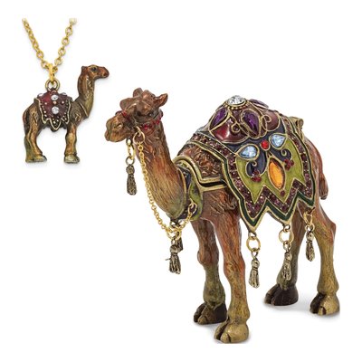 Pewter Camel Trinket Box with Necklace – view 4
