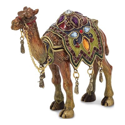 Pewter Camel Trinket Box with Necklace