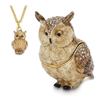 Pewter Owl Trinket Box with 18" Necklace – view 4