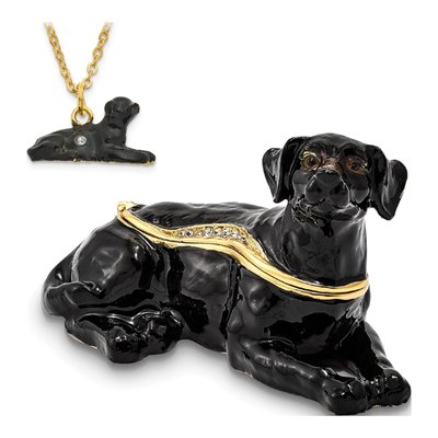 Black Labrador Trinket Box with 18" Necklace – view 4
