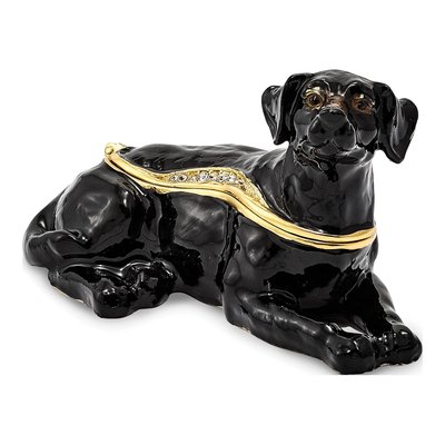 Black Labrador Trinket Box with 18" Necklace