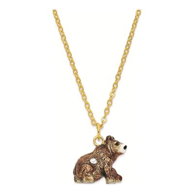 Bejeweled Kodiak Bear Trinket Box with Necklace – view 3