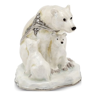 Mama Bear & Cubs Trinket Box with Necklace
