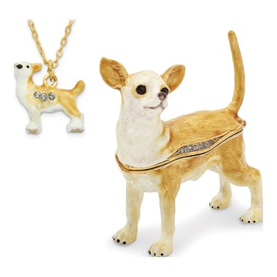 Chihuahua Trinket Box & 18" Necklace – view 4
