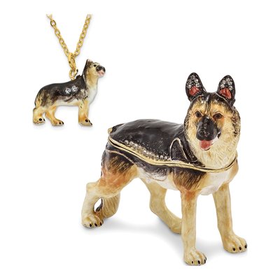 German Shepherd Trinket Box & 18" Necklace – view 4