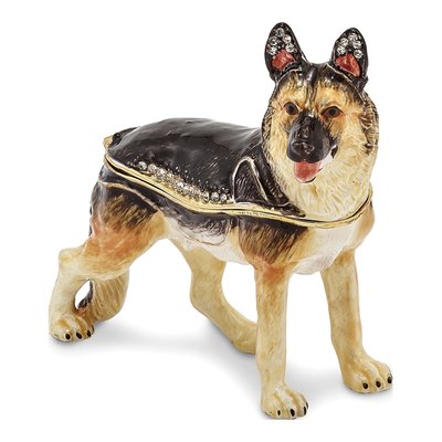 German Shepherd Trinket Box & 18" Necklace