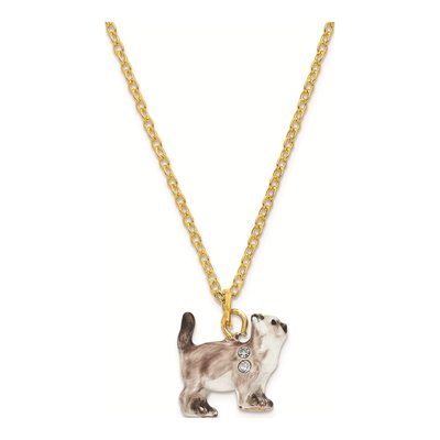 Pewter Cat Trinket Box with 18" Necklace – view 3
