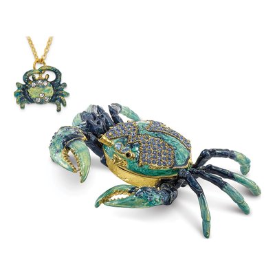 Pewter Crab Trinket Box with 18" Necklace – view 6