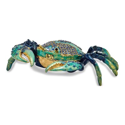 Pewter Crab Trinket Box with 18" Necklace