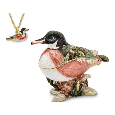 Wilson Wood Duck Trinket Box & Necklace Set – view 4