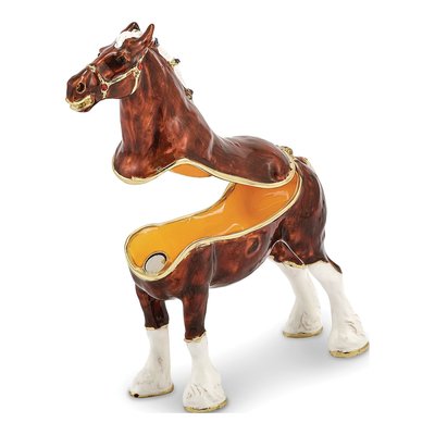 Pewter Clydesdale Trinket Box & Necklace Set – view 2