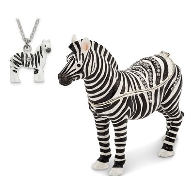 Zebra Trinket Box with 18 In. Necklace – view 4