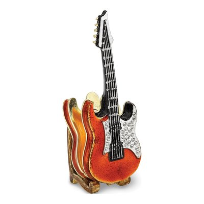 Pewter Guitar Trinket Box & 18" Necklace – view 2