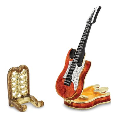 Pewter Guitar Trinket Box & 18" Necklace – view 3