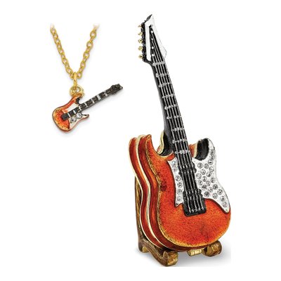 Pewter Guitar Trinket Box & 18" Necklace – view 5