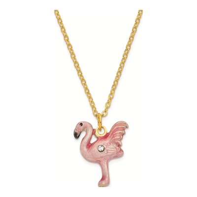 Pink Flamingo Trinket Box & 18" Necklace – view 3