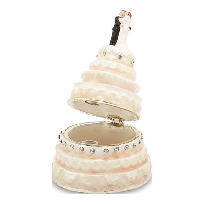 I DO Wedding Cake Trinket Box with Necklace – view 2