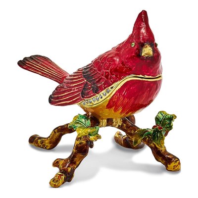 Red Cardinal Trinket Box & 18" Necklace