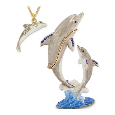 Fiona & Finn Dolphin Trinket Box with Necklace – view 4