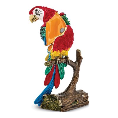 Pewter Macaw Trinket Box with 18" Necklace – view 2