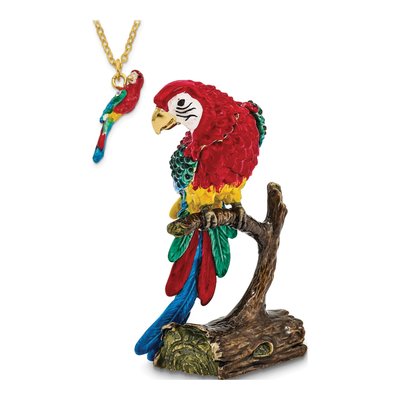 Pewter Macaw Trinket Box with 18" Necklace – view 5