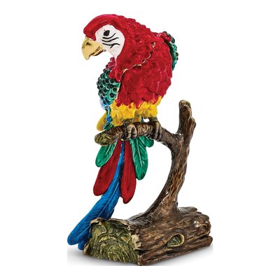 Pewter Macaw Trinket Box with 18" Necklace