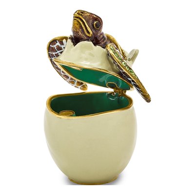 Eggbert Turtle Trinket Box & 18" Necklace Set – view 2