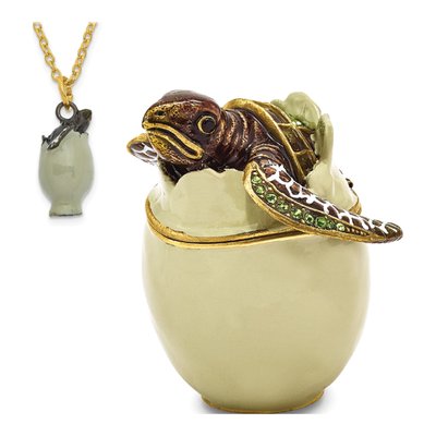 Eggbert Turtle Trinket Box & 18" Necklace Set – view 5