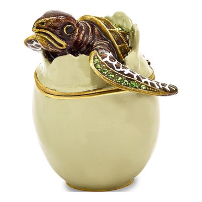 Eggbert Turtle Trinket Box & 18" Necklace Set